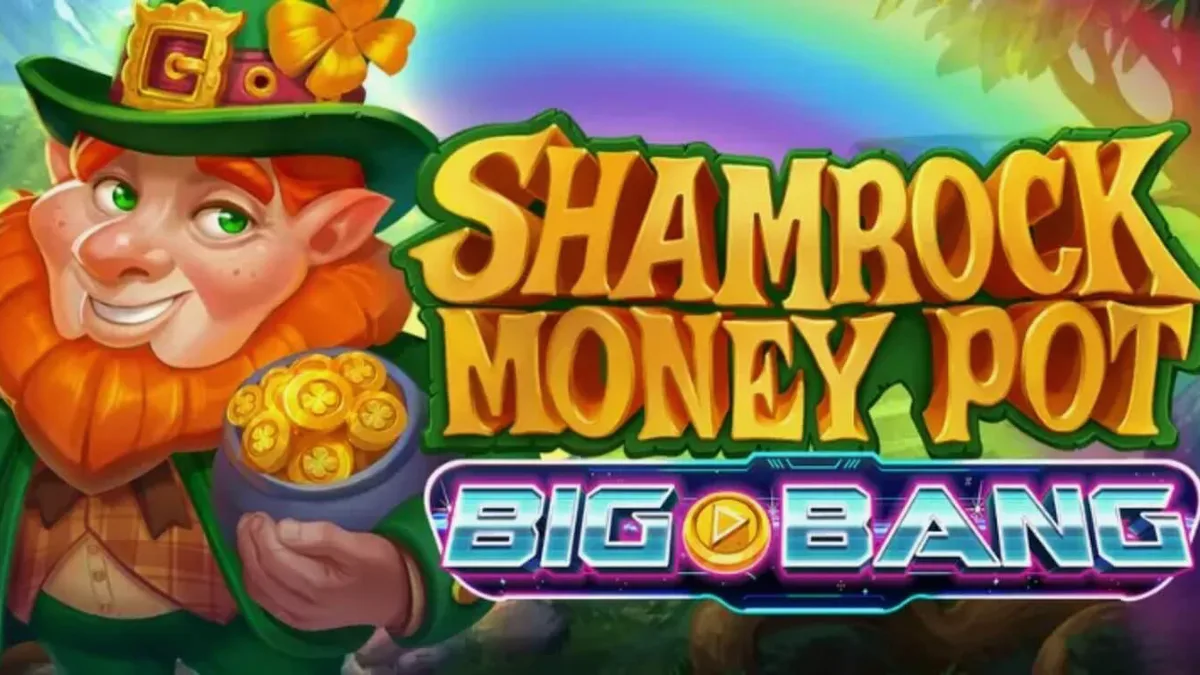 Shamrock Money Pot Big Bang slot game interface with Irish and space themes